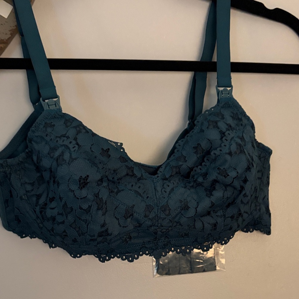 NWT Momanda Teal Lace Nursing/pumping bra- size 34C